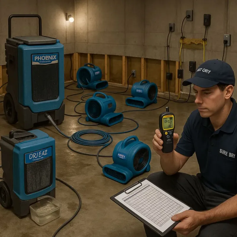 Structural Drying and Dehumidification process in Williamstown, KY